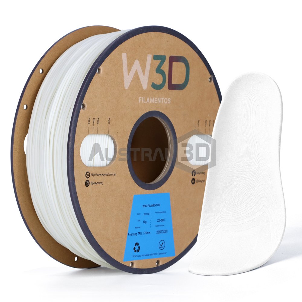 Filamento W3D Foaming TPU 1kg BLANCO