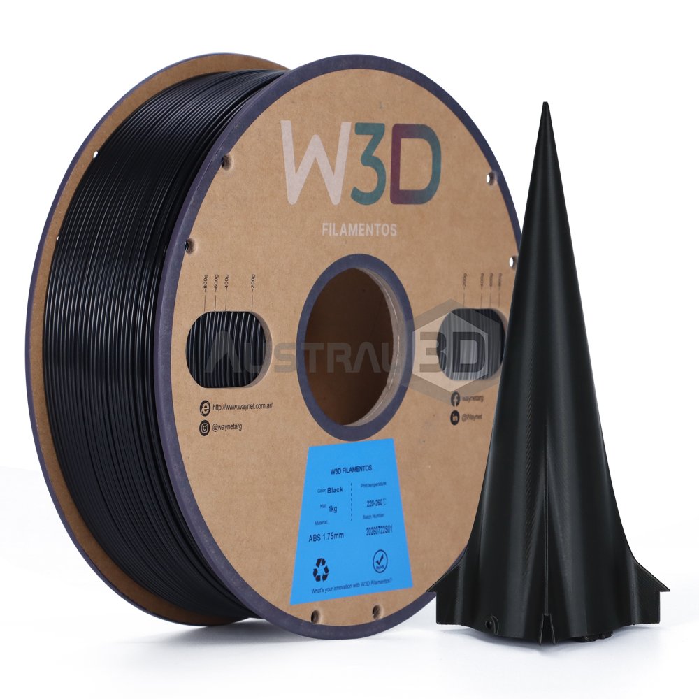 Filamento W3D ABS 1kg NEGRO