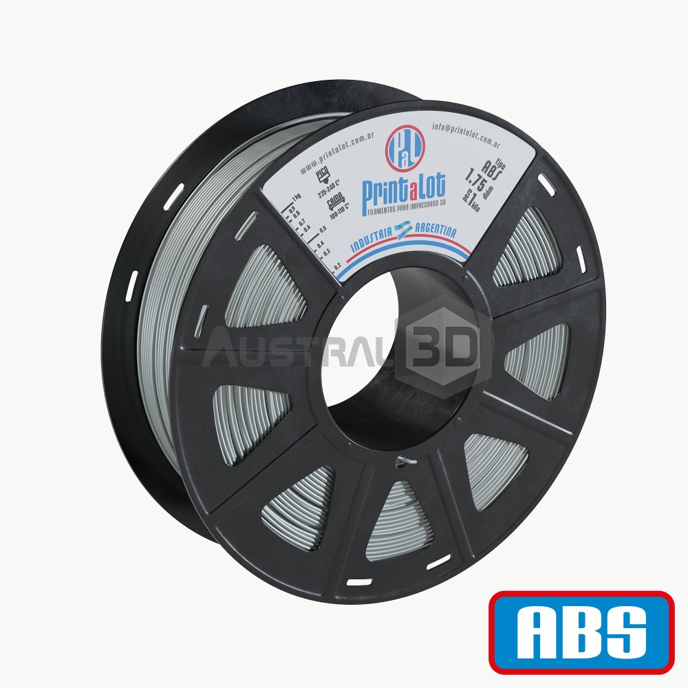 Filamento 3D Printalot 1.75mm 1kg ABS PLATA Metalizado
