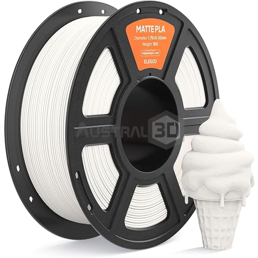 Filamento 3D ELEGOO PLA MATE 1kg 1.75mm BLANCO Bobina Plástica