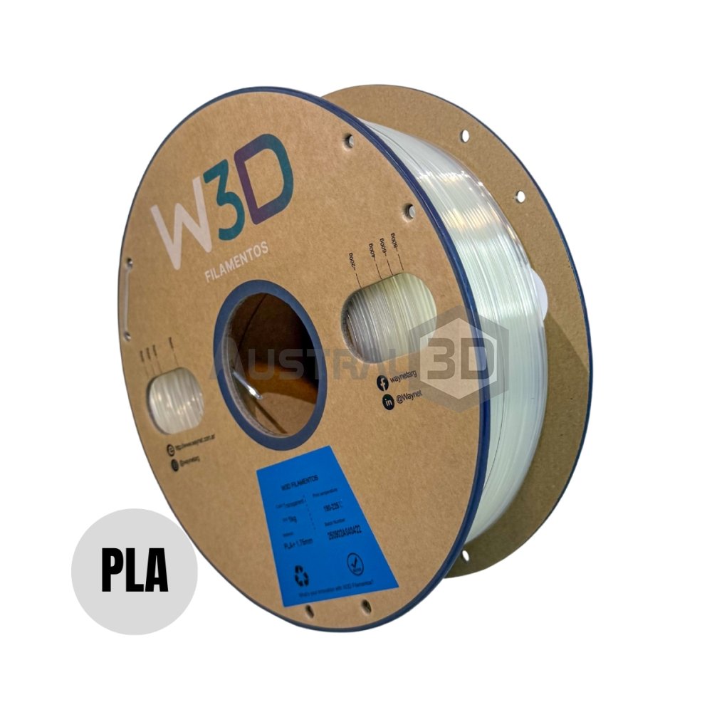 Filamento PLA+ W3D 1kg TRANSPARENTE